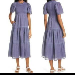 Sea New York Yara Smocked Tiered CottonDress Size 4